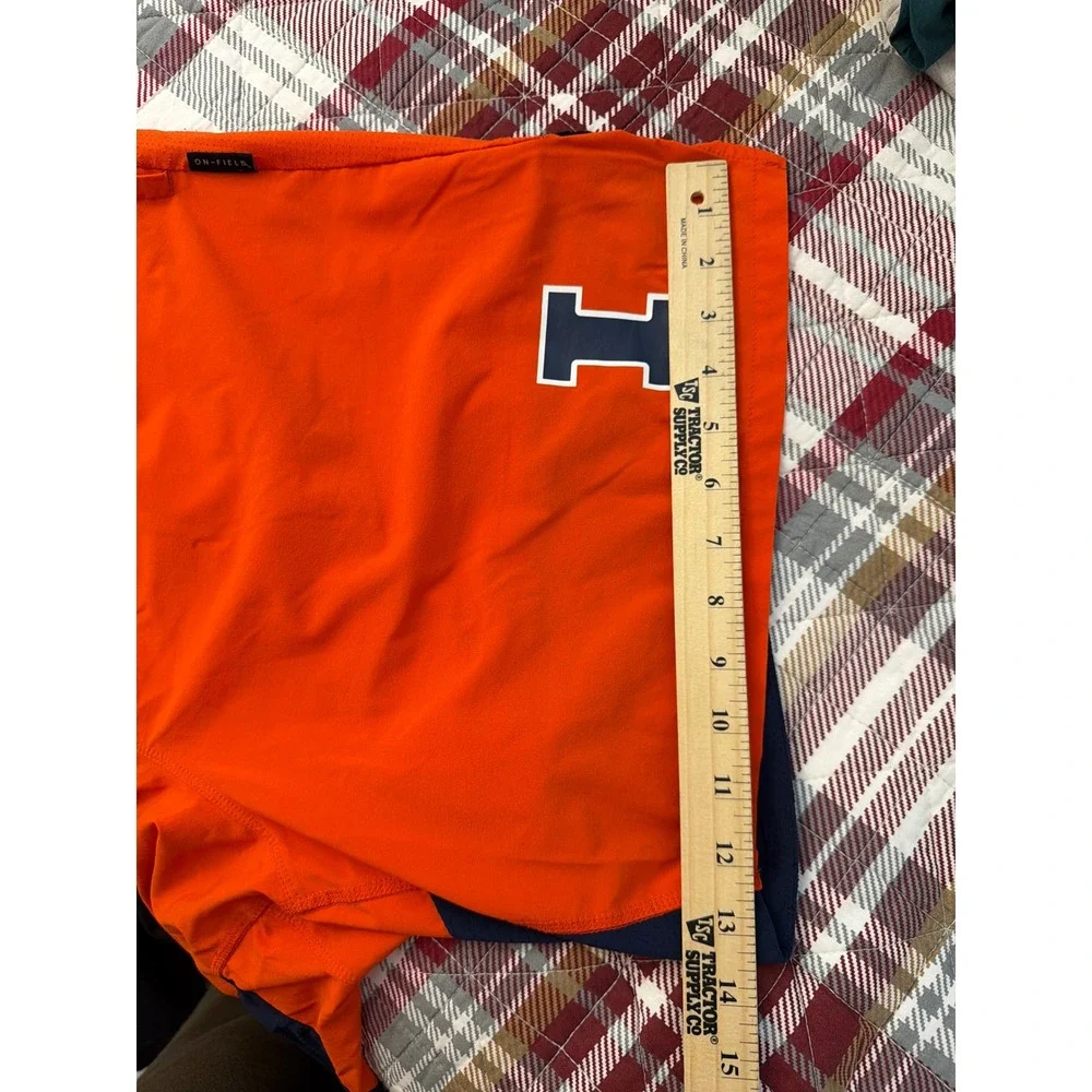 Nike Illinois Fighting Illini Dri-FIT On-Field Shorts Orange Navy Mens XXL
